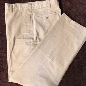 Mens Beige Cotton Twill Pants, Beige, Size 33x32